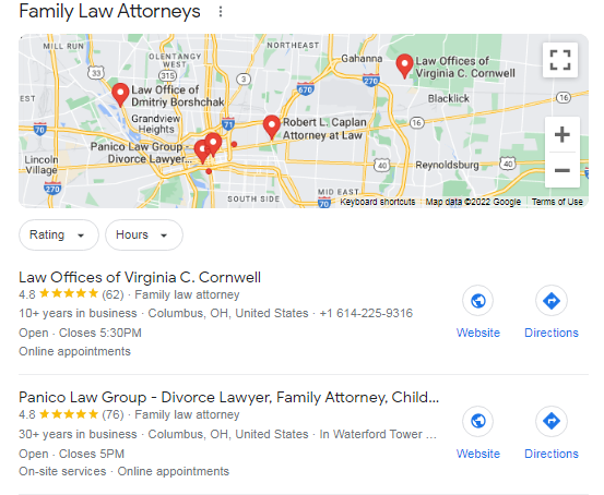 seo for family law - Google maps family lawyer SEO optimization - Rozefs Marketing